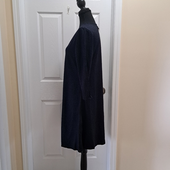 New! Rachel Roy Knit Dress Black Blue Animal Print Womens Medium 3/4 Sleeve - Picture 5 of 10